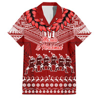 Toa Samoa Christmas Family Matching Short Sleeve Bodycon Dress and Hawaiian Shirt Samoa Siva Tau Manuia Le Kerisimasi Red Vibe LT9 Dad's Shirt - Short Sleeve Red - Polynesian Pride