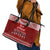 Toa Samoa Christmas Leather Tote Bag Samoa Siva Tau Manuia Le Kerisimasi Red Vibe LT9 - Polynesian Pride