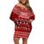 Toa Samoa Christmas Off Shoulder Short Dress Samoa Siva Tau Manuia Le Kerisimasi Red Vibe LT9 Women Red - Polynesian Pride