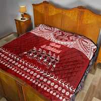 Toa Samoa Christmas Quilt Samoa Siva Tau Manuia Le Kerisimasi Red Vibe LT9 - Polynesian Pride