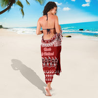 Toa Samoa Christmas Sarong Samoa Siva Tau Manuia Le Kerisimasi Red Vibe LT9 - Polynesian Pride