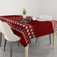 Toa Samoa Christmas Tablecloth Samoa Siva Tau Manuia Le Kerisimasi Red Vibe LT9 - Polynesian Pride