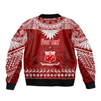 Personalised Toa Samoa Christmas Bomber Jacket Samoa Siva Tau Manuia Le Kerisimasi Red Vibe LT9 - Polynesian Pride