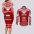 Personalised Toa Samoa Christmas Couples Matching Long Sleeve Bodycon Dress and Long Sleeve Button Shirt Samoa Siva Tau Manuia Le Kerisimasi Red Vibe LT9 - Polynesian Pride