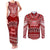 Personalised Toa Samoa Christmas Couples Matching Tank Maxi Dress and Long Sleeve Button Shirt Samoa Siva Tau Manuia Le Kerisimasi Red Vibe LT9 Red - Polynesian Pride