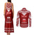 Personalised Toa Samoa Christmas Couples Matching Tank Maxi Dress and Long Sleeve Button Shirt Samoa Siva Tau Manuia Le Kerisimasi Red Vibe LT9 - Polynesian Pride