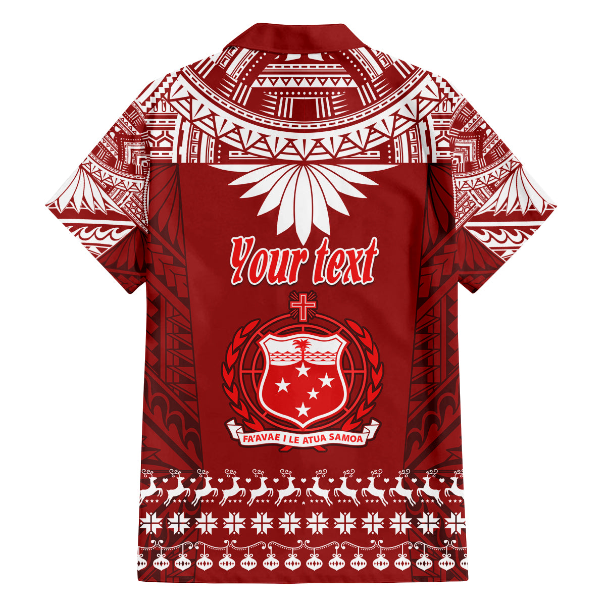 Personalised Toa Samoa Christmas Family Matching Puletasi Dress and Hawaiian Shirt Samoa Siva Tau Manuia Le Kerisimasi Red Vibe LT9 - Polynesian Pride
