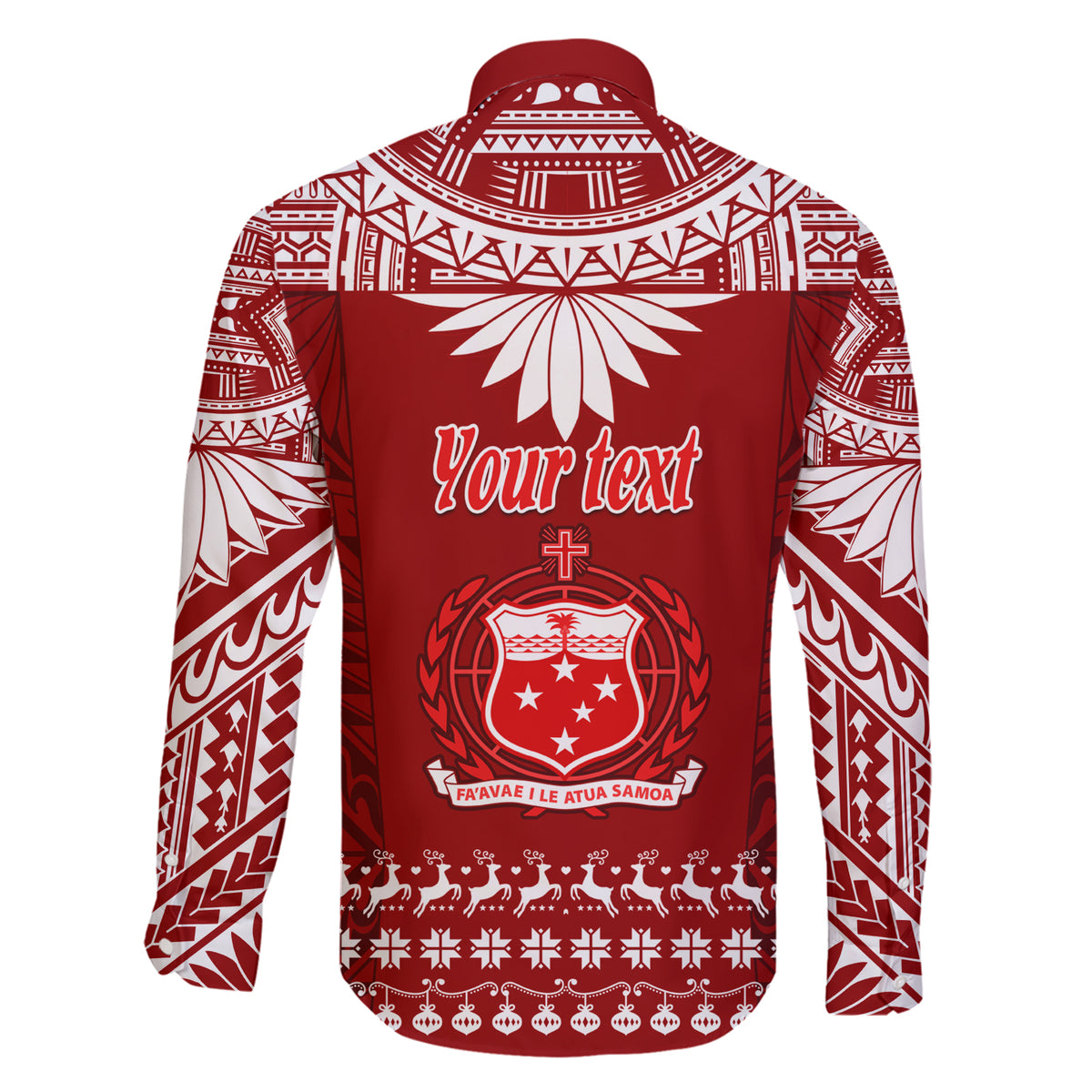 Personalised Toa Samoa Christmas Family Matching Short Sleeve Bodycon Dress and Hawaiian Shirt Samoa Siva Tau Manuia Le Kerisimasi Red Vibe LT9 - Polynesian Pride