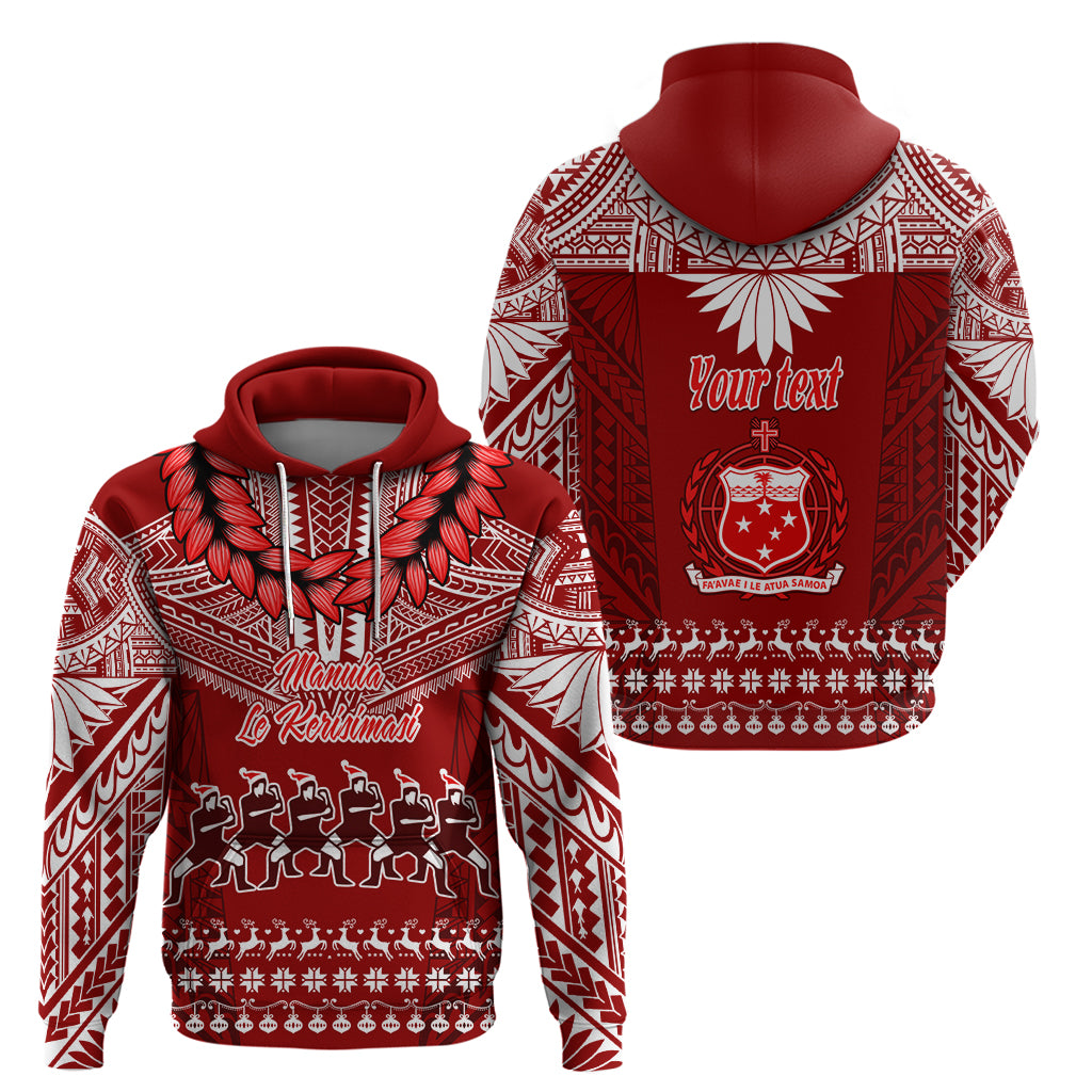 Personalised Toa Samoa Christmas Hoodie Samoa Siva Tau Manuia Le Kerisimasi Red Vibe LT9 - Polynesian Pride