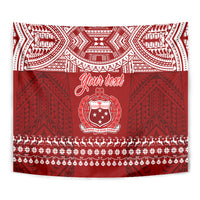 Personalised Toa Samoa Christmas Tapestry Samoa Siva Tau Manuia Le Kerisimasi Red Vibe LT9 - Polynesian Pride