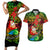 Personalised Vanuatu Joyeux Noel Couples Matching Short Sleeve Bodycon Dress and Hawaiian Shirt Christmas Santas God Yumi LT9 Reggae - Polynesian Pride