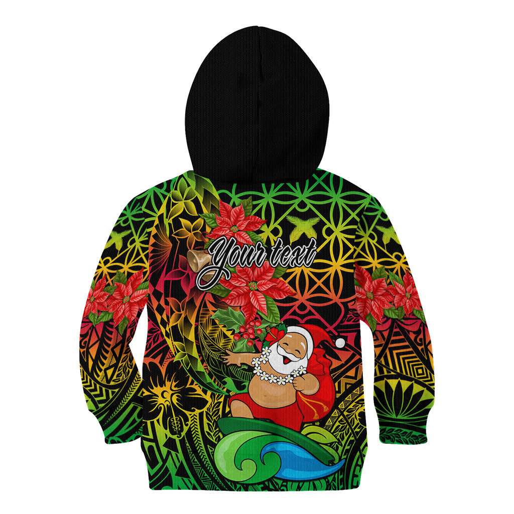 Personalised Vanuatu Joyeux Noel Kid Hoodie Christmas Santas God Yumi LT9 - Polynesian Pride