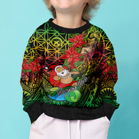 Personalised Vanuatu Joyeux Noel Kid Ugly Christmas Sweater Christmas Santas God Yumi LT9 - Polynesian Pride