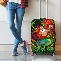 Personalised Vanuatu Joyeux Noel Luggage Cover Christmas Santas God Yumi LT9 - Polynesian Pride