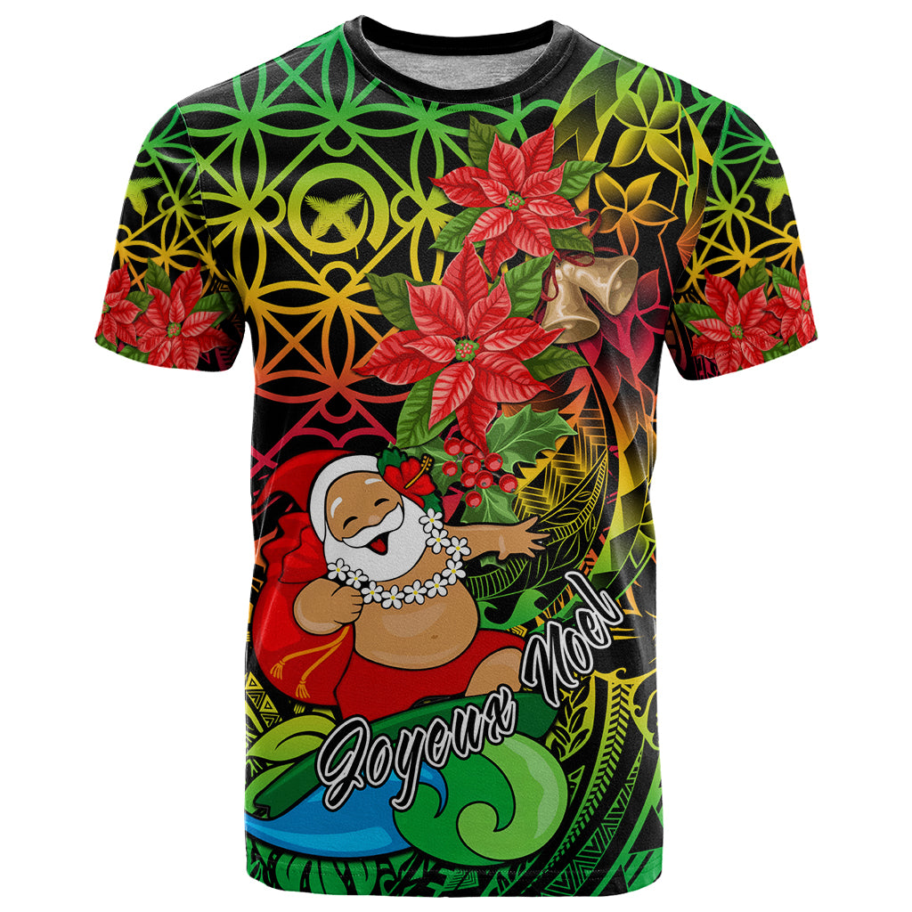 Personalised Vanuatu Joyeux Noel T Shirt Christmas Santas God Yumi LT9 Reggae - Polynesian Pride