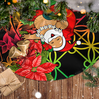 Personalised Vanuatu Joyeux Noel Tree Skirt Christmas Santas God Yumi LT9 - Polynesian Pride