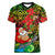 Personalised Vanuatu Joyeux Noel Women V Neck T Shirt Christmas Santas God Yumi LT9 Female Reggae - Polynesian Pride