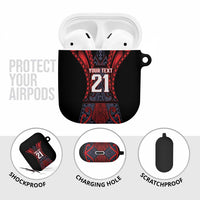 Custom New Zealand AirPods Case Maori Kiwiana Pattern Tukutuku Motif