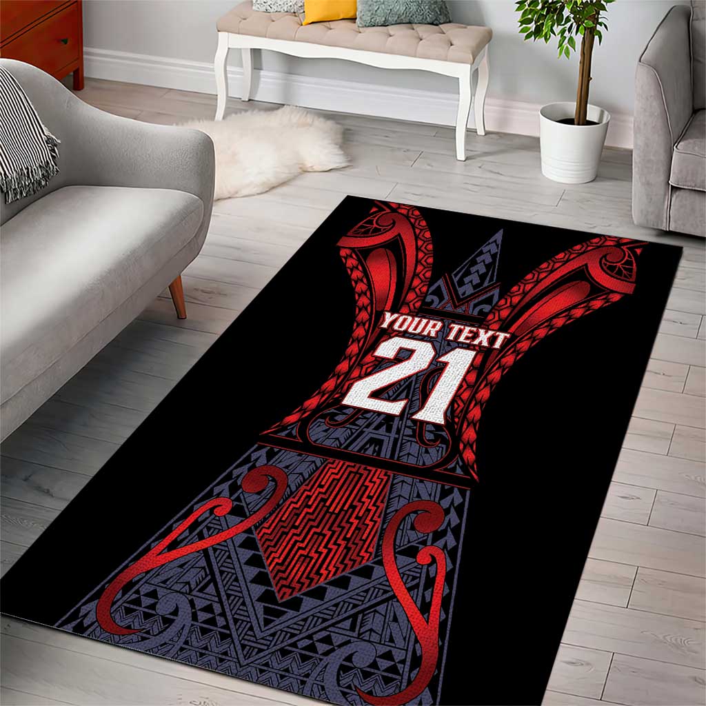 Custom New Zealand Area Rug Maori Kiwiana Pattern Tukutuku Motif