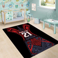 Custom New Zealand Area Rug Maori Kiwiana Pattern Tukutuku Motif