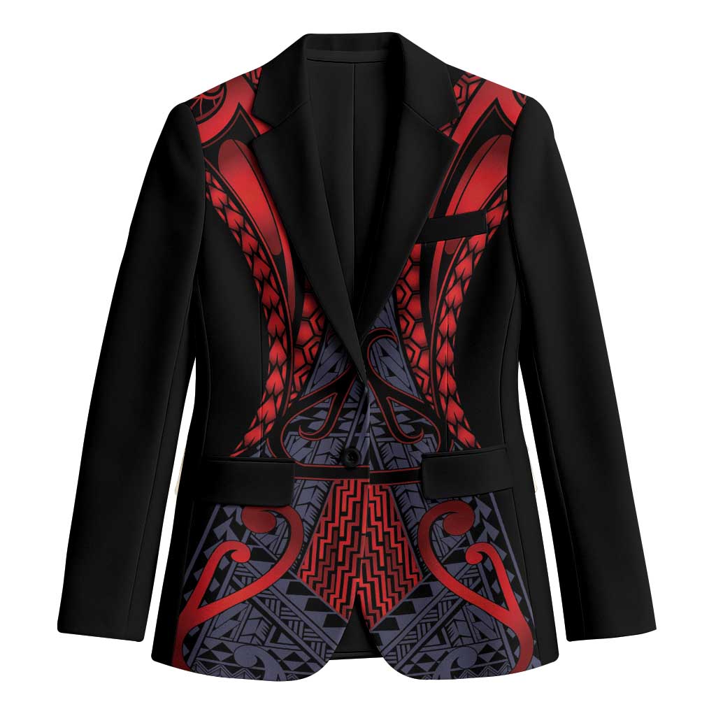 Custom New Zealand Blazer Maori Kiwiana Pattern Tukutuku Motif