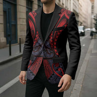 Custom New Zealand Blazer Maori Kiwiana Pattern Tukutuku Motif