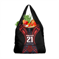 Custom New Zealand Grocery Bag Maori Kiwiana Pattern Tukutuku Motif