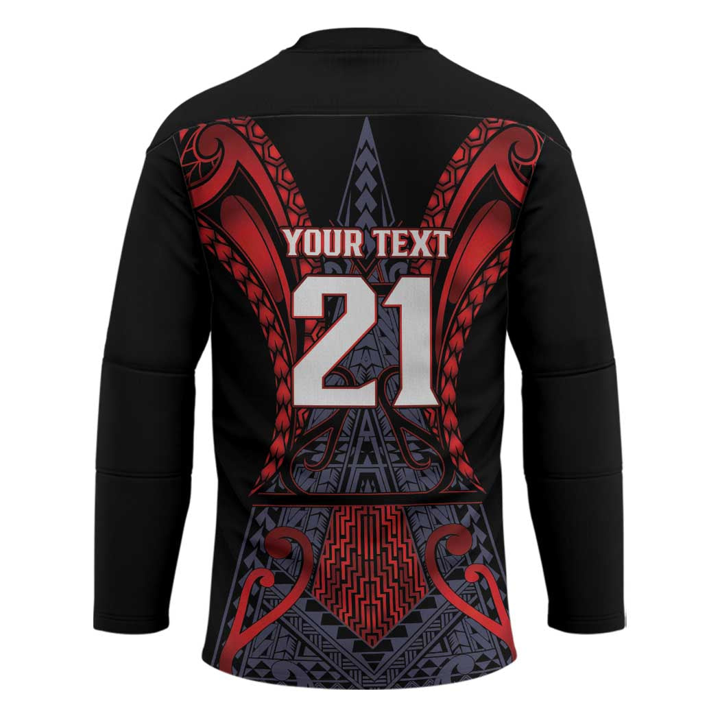 Custom New Zealand Hockey Jersey Maori Kiwiana Pattern Tukutuku Motif