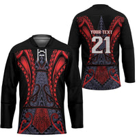 Custom New Zealand Hockey Jersey Maori Kiwiana Pattern Tukutuku Motif
