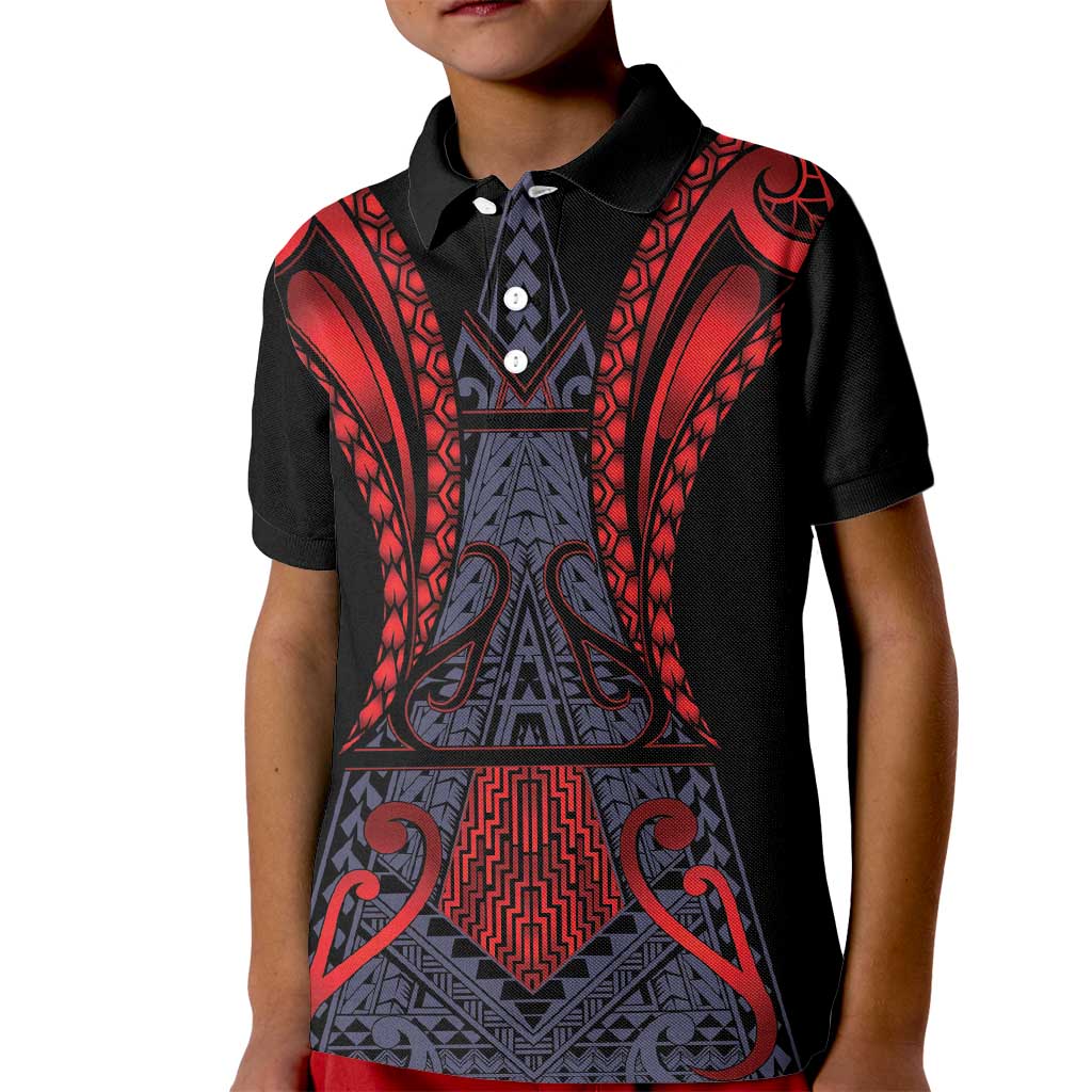 Custom New Zealand Kid Polo Shirt Maori Kiwiana Pattern Tukutuku Motif