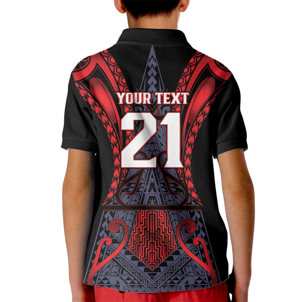 Custom New Zealand Kid Polo Shirt Maori Kiwiana Pattern Tukutuku Motif