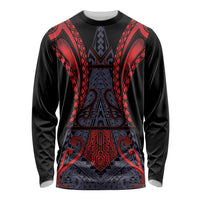 Custom New Zealand Long Sleeve Shirt Maori Kiwiana Pattern Tukutuku Motif