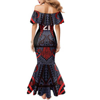 Custom New Zealand Mermaid Dress Maori Kiwiana Pattern Tukutuku Motif
