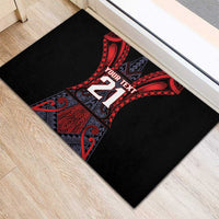 Custom New Zealand Rubber Doormat Maori Kiwiana Pattern Tukutuku Motif