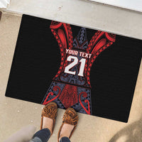 Custom New Zealand Rubber Doormat Maori Kiwiana Pattern Tukutuku Motif