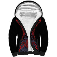 Custom New Zealand Sherpa Hoodie Maori Kiwiana Pattern Tukutuku Motif