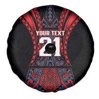 Custom New Zealand Spare Tire Cover Maori Kiwiana Pattern Tukutuku Motif