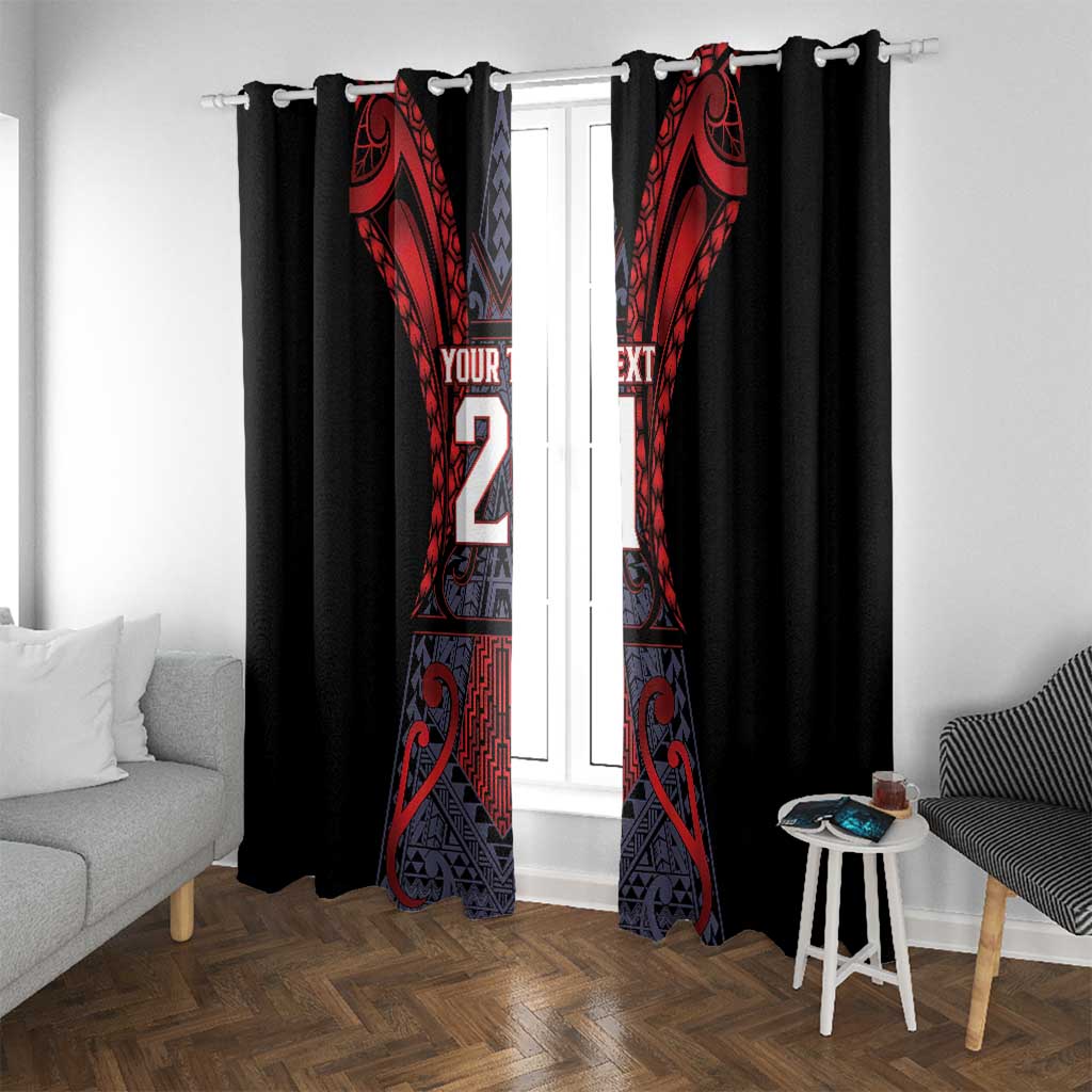 Custom New Zealand Window Curtain Maori Kiwiana Pattern Tukutuku Motif