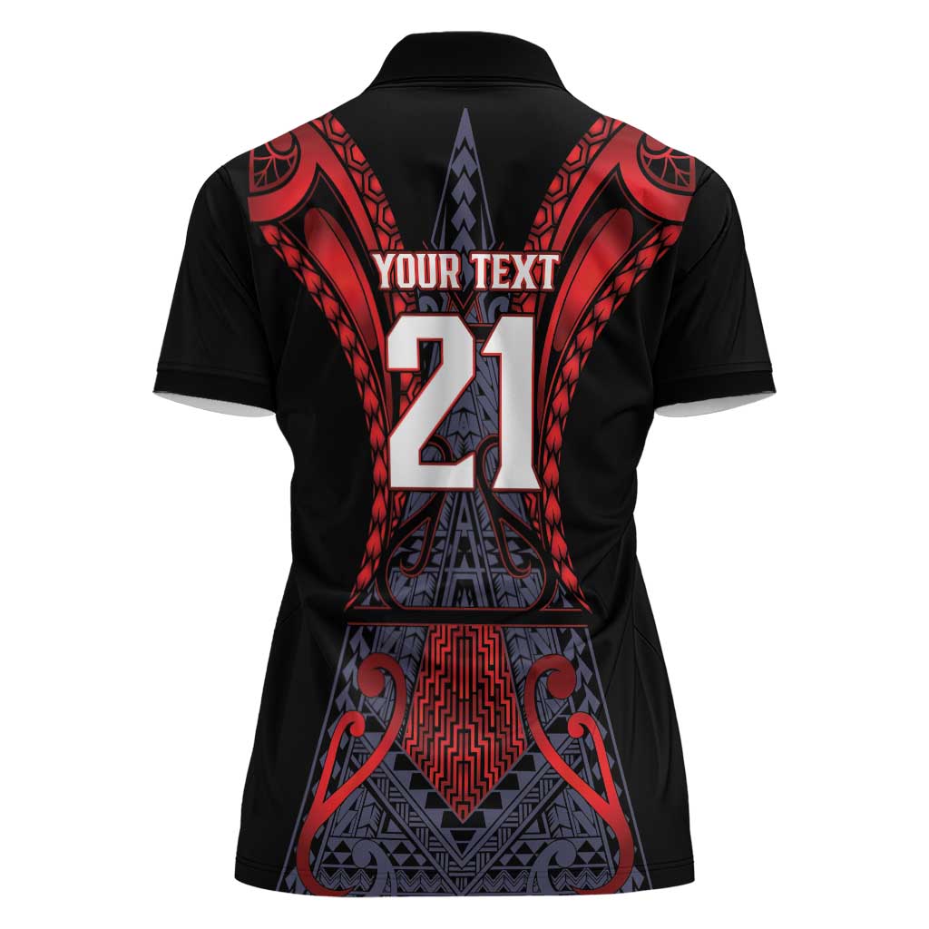 Custom New Zealand Women Polo Shirt Maori Kiwiana Pattern Tukutuku Motif LT9 - Polynesian Pride