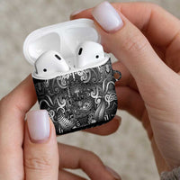 New Zealand Taiaha Maori AirPods Case Kiwikiwi Minimalist Silver Fern Tukutuku Motif LT9 - Polynesian Pride