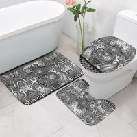 New Zealand Taiaha Maori Bathroom Set Kiwikiwi Minimalist Silver Fern Tukutuku Motif LT9 - Polynesian Pride