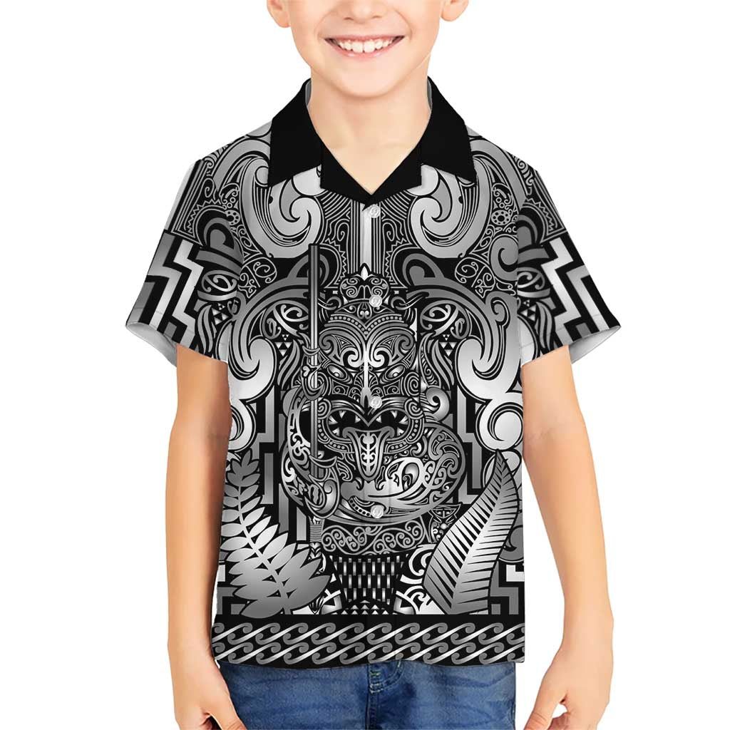 Custom New Zealand Taiaha Maori Hawaiian Shirt Kiwikiwi Minimalist Silver Fern Tukutuku Motif LT9 - Polynesian Pride