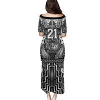 Custom New Zealand Taiaha Maori Puletasi Kiwikiwi Minimalist Silver Fern Tukutuku Motif LT9 - Polynesian Pride