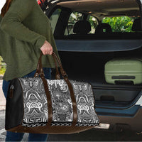 New Zealand Taiaha Maori Travel Bag Kiwikiwi Minimalist Silver Fern Tukutuku Motif LT9 - Polynesian Pride