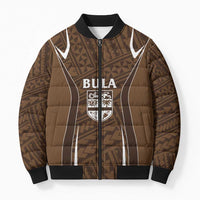 Custom Oceania Football Bula Fiji Bomber Puffer Jacket Polynesian Tribal Pattern