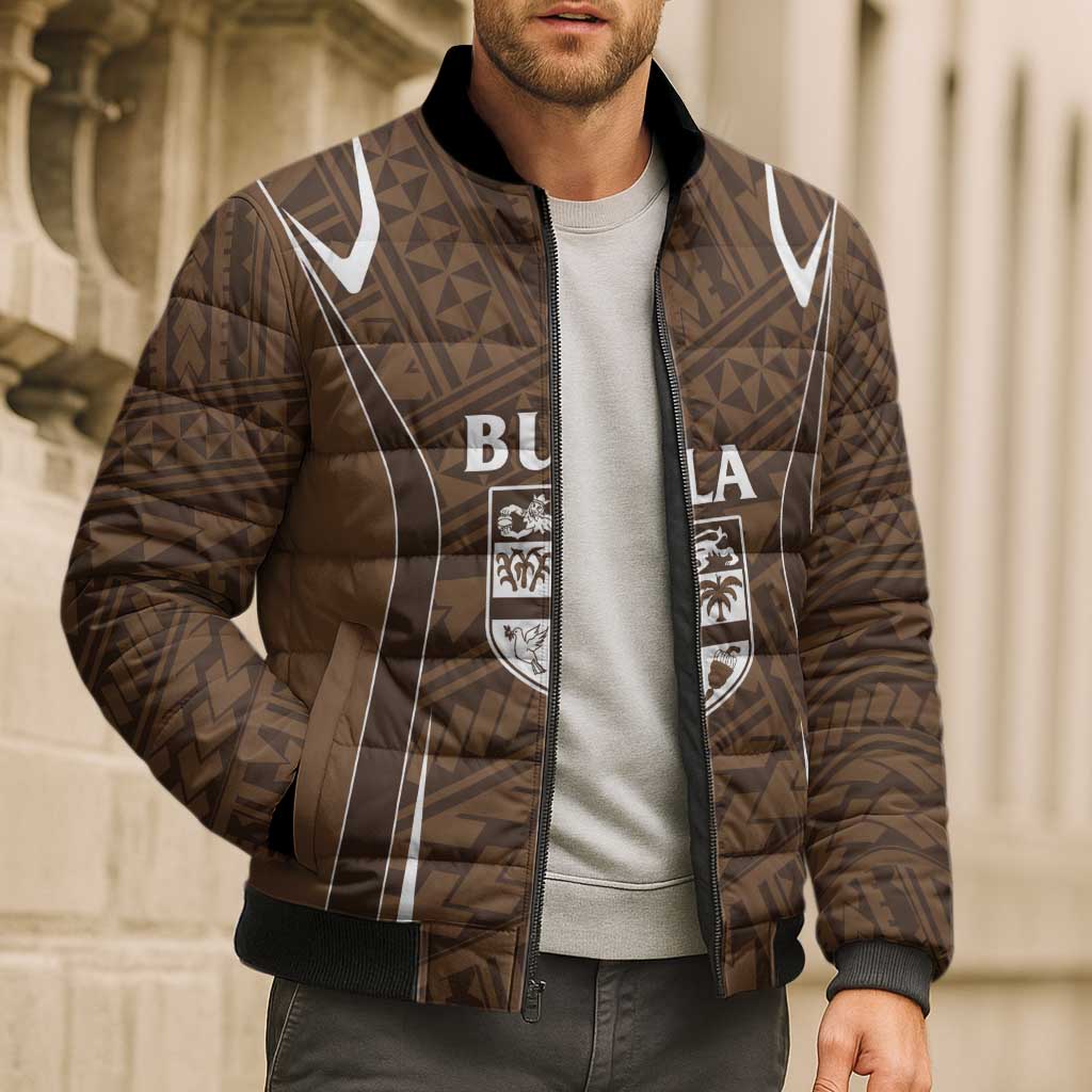 Custom Oceania Football Bula Fiji Bomber Puffer Jacket Polynesian Tribal Pattern