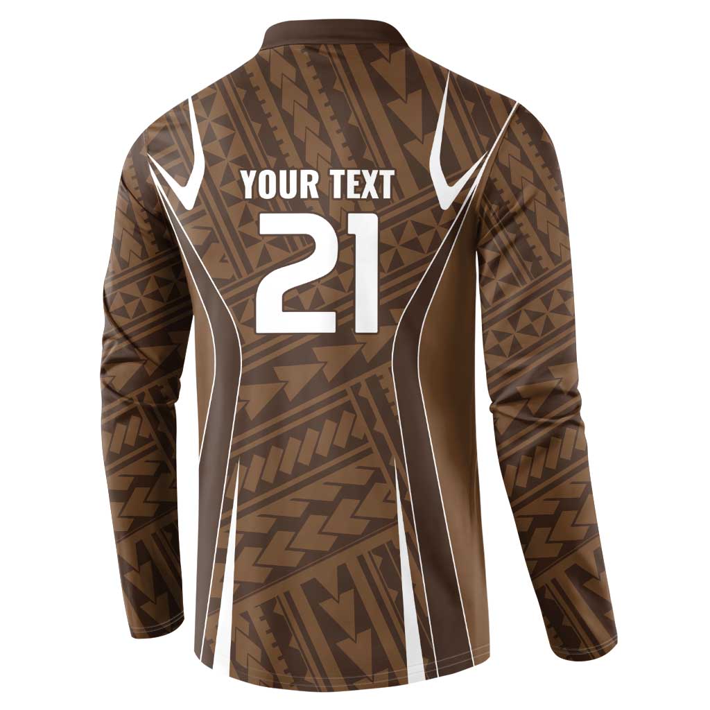 Custom Oceania Football Bula Fiji Button Sweatshirt Polynesian Tribal Pattern