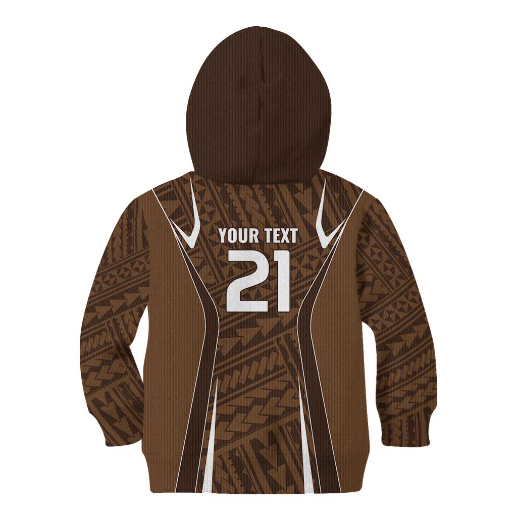Custom Oceania Football Bula Fiji Kid Hoodie Polynesian Tribal Pattern