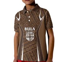 Custom Oceania Football Bula Fiji Kid Polo Shirt Polynesian Tribal Pattern