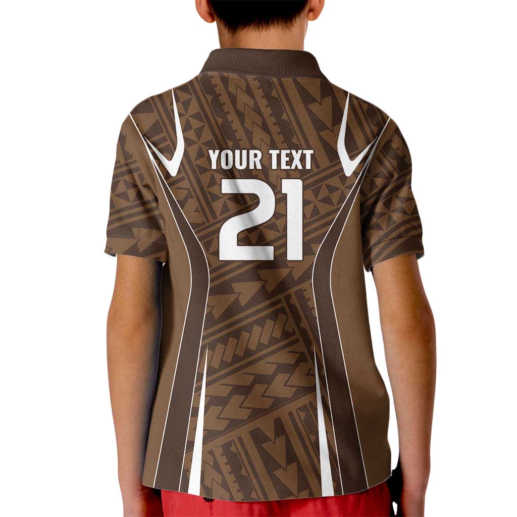 Custom Oceania Football Bula Fiji Kid Polo Shirt Polynesian Tribal Pattern